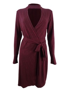 rib knit wrap dress