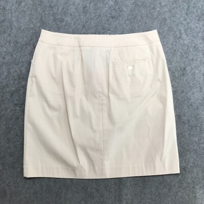 Jones NY Signature Skirt Womens Size 10 Mini Tan & White Textured Striped Pencil