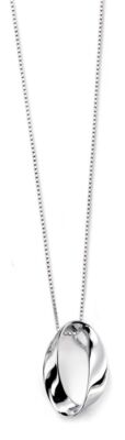 Open Twist Oval Pendant Solid Sterling Silver 925 Hallmarked All Chain Lengths
