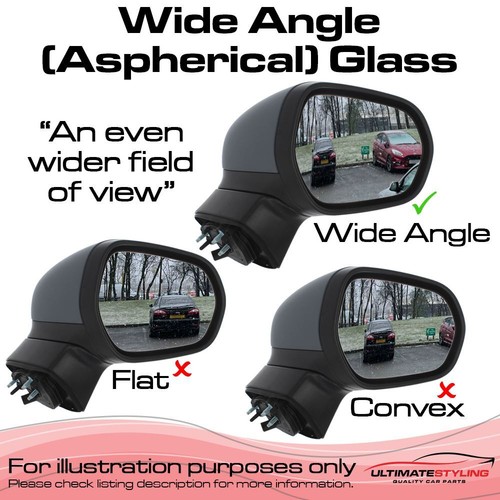 Mirror Glass Skoda Superb 2008-2016 Chrome Heated Aspherical 1 Pair Left & Right - Picture 2 of 5