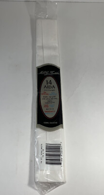 M.C.G. Textiles 14 Count Aida Cross Stitch Fabric 15''x18'' 100% Combed Cotton WHT