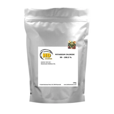 HD CHEMICALS Potassium Chloride E508 Food Grade KCI Potassium Salt Multi Listing FREE UK PP