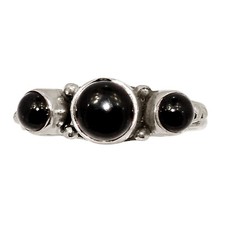 Black Onyx - Brazil 925 Sterling Silver Ring Jewelry s.5.5 ALLR-31787