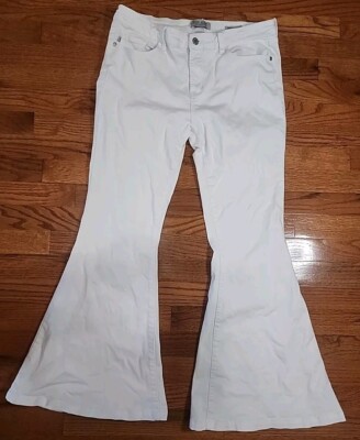 Judy Blue Jeans Women's 13/31 White Super Flare High Rise