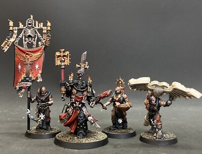 X1 Chapelain Grimaldus And Cénobite Servitors Metal Warhammer 40K | P-00I61