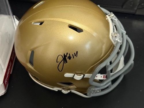 Jordan Faison Notre Dame Fighting Irish signed mini football helmet Lacrosse - Picture 2 of 3
