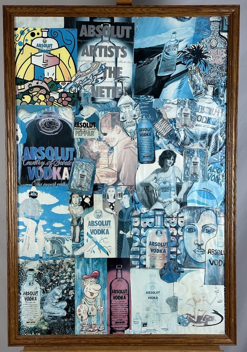 Awesome Vintage Absolut Vodka Original Pop Art Collage Framed