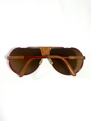 レア☆ビンテージスイスアーミーサングラス　SWISS ARMY 4000 Vintage Swiss Army Sunglasses Aviator 4000 Men - Red W/ Leather