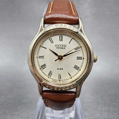 ALBA Success Vintage Watch Women 23mm Cream Dial Silver Tone Round