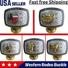 Western Rodeo Silver Black Gold Tone Design Fashion Hebillas Vaqueras