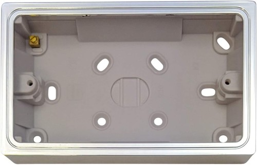 Varilight poliertes Chrom 2 Gang Oberflächenmontage Pattress Box für Doppelsteckdose - Bild 2 von 15