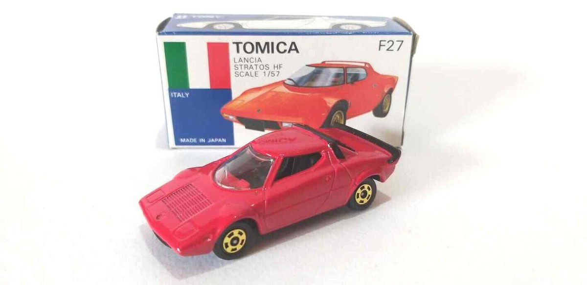 トミカF27 LANCIA STRATOS HF 日本製ミニカー TOMICA Tomica F27 LANCIA STRATOS HF 1/57 Made in Japan Classic car