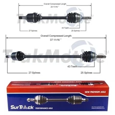 For Mitsubishi Galant FWD 2.4L L4 Pair of Front CV Axle Shafts SurTrack Set