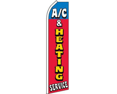 A/C & Heating Service Red / Blue Swooper Super Feather Advertising Flag