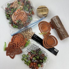 Fall Autumn Craft Lot Glitter Balls Ornaments Decorative Mesh