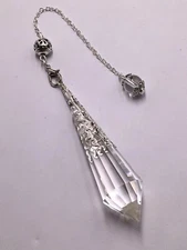 1pc Natural Clear White Quartz Crystal Stone Chakra Pendulum Gems  Point Gift