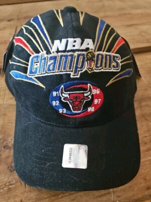 NWT Vtg Starter Chicago Bulls Championship Hat 1998 NBA Champions Locker Room
