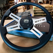 18" Black Polyurethane Steering Wheel with Blackt Horn for Freightliner 96-06