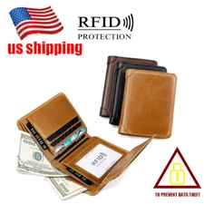 Slim Wallet Secure Men RFID Blocking Money Credit Card Holder Wallets Purse Gift