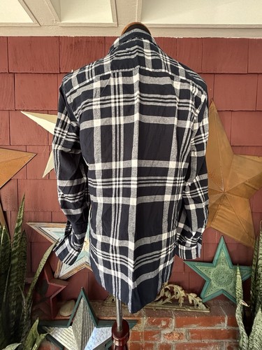 Tommy Hilfiger Button Down Roll Tab Sleeve Navy Blue Plaid Shirt Damen Gr. M - Bild 8 von 10