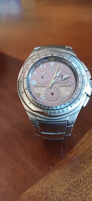 Citizen Skyhawk Eco Drive C650-Q02128 Chronograph Solar Battery GREAT CONDITION.