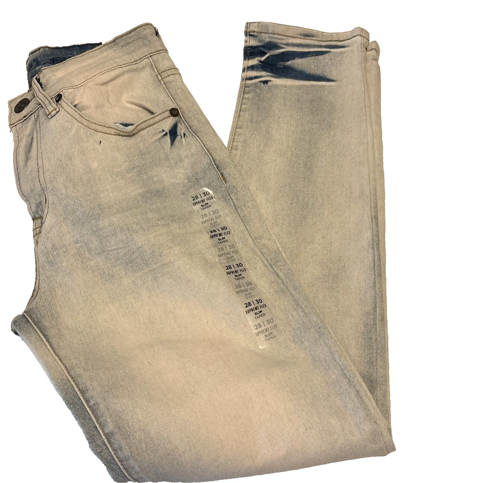 Jean homme Supreme Flex Slim Taper 5 poches 28/30 Rue 21 bleu clair délavé