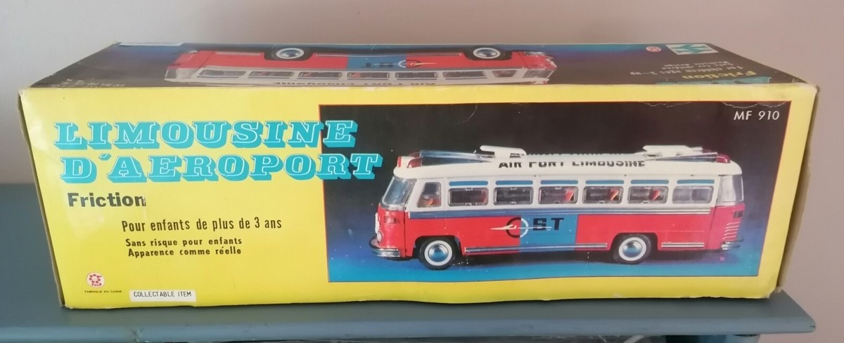 Jouet Ancien Autocar Airport Limousine – Tin Toy Joustra Rico Schucco – Occasion