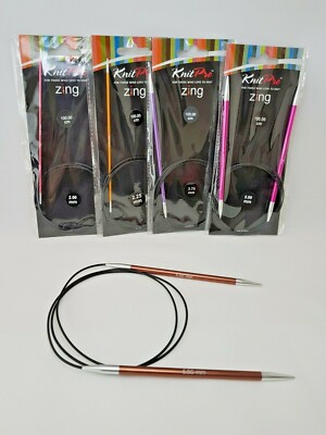 KnitPro Zing Rundstricknadeln, 100 cm, verschiedene Größen 2-12 mm