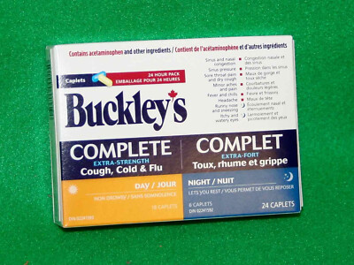 BUCKLEY'S COMPLETE Cough, Cold & Flu Extra Strength Day  NIGHT 24 caplets Canada