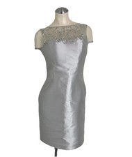 Social Occassions By Mon Cheri Silver Dress Size 8