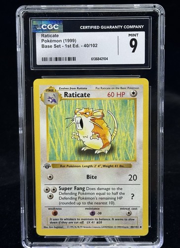Raticate (1st Edition) graded CGC 9 for sale on eBay