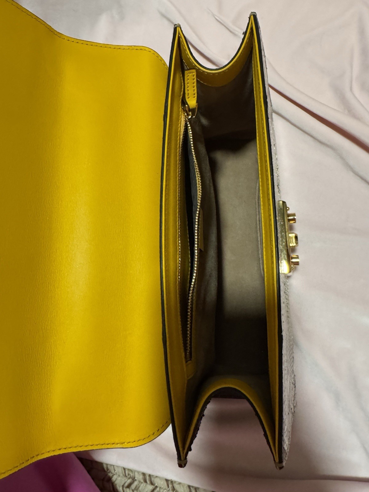 Gucci Handbag, Python Leather With Gold Chain - image 5