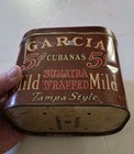 GARCIA Mild SUMATRA WRAPPED TAMPA STYLE CUBABAS 5 CENT CIGAR TIN FACTORY #417  — photo 8