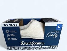 Dearfoams Women's Slipper Memory Foam Cream Size L 9-10
