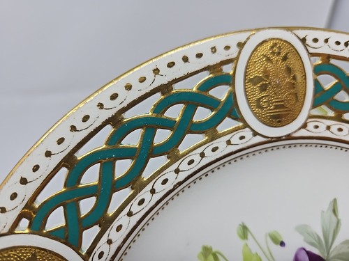 Antique Minton Reticulated Pate Pansies A 7705 9 1/4" - Picture 14 of 18