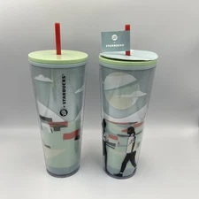 TWO Starbucks + Lou Black History 2024 Seattle Artist Damon Brown Venti Cup 24oz