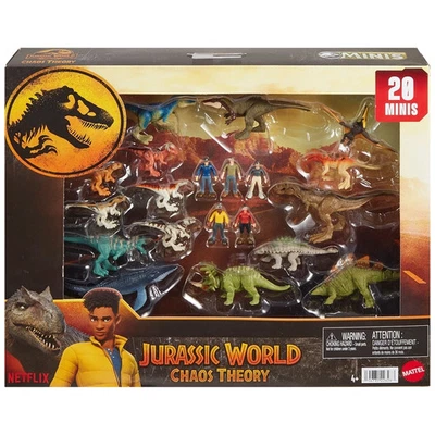Jurassic World Chaos Theory Mini Figures x5 Human Figures, x15 Dinosaur Figures