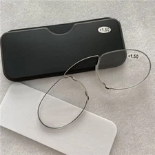 2Pcs Ultra Thin Reading Glasses Nose Clip Optics Presbyopic +1.0+1.5+2.0+2.5+3.0