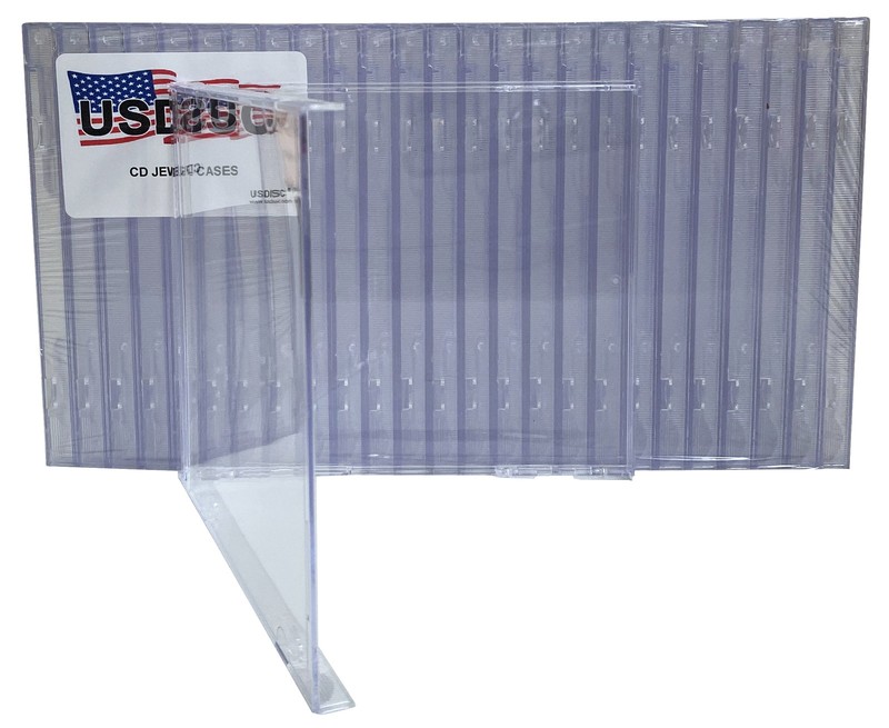 100 USDISC CD Jewel Cases Standard 10.4mm, No Tray (Clear)