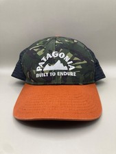 Patagonia Hat Cap Snap Back One Size Kids Green Camo Trucker Built to Endure
