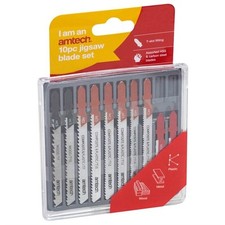 AMTECH 10 PIECE JIGSAW BLADES T-SLOT FITTING HSS CARBON STEEL WOOD PLASTIC METAL