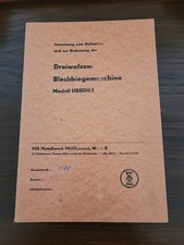 Bedienungsanleitung f&uuml;r Dreiwalzenblechbiegemaschine, Modell UBBDH/I