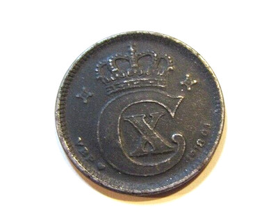 1918 Denmark 5 Ore Iron Coin
