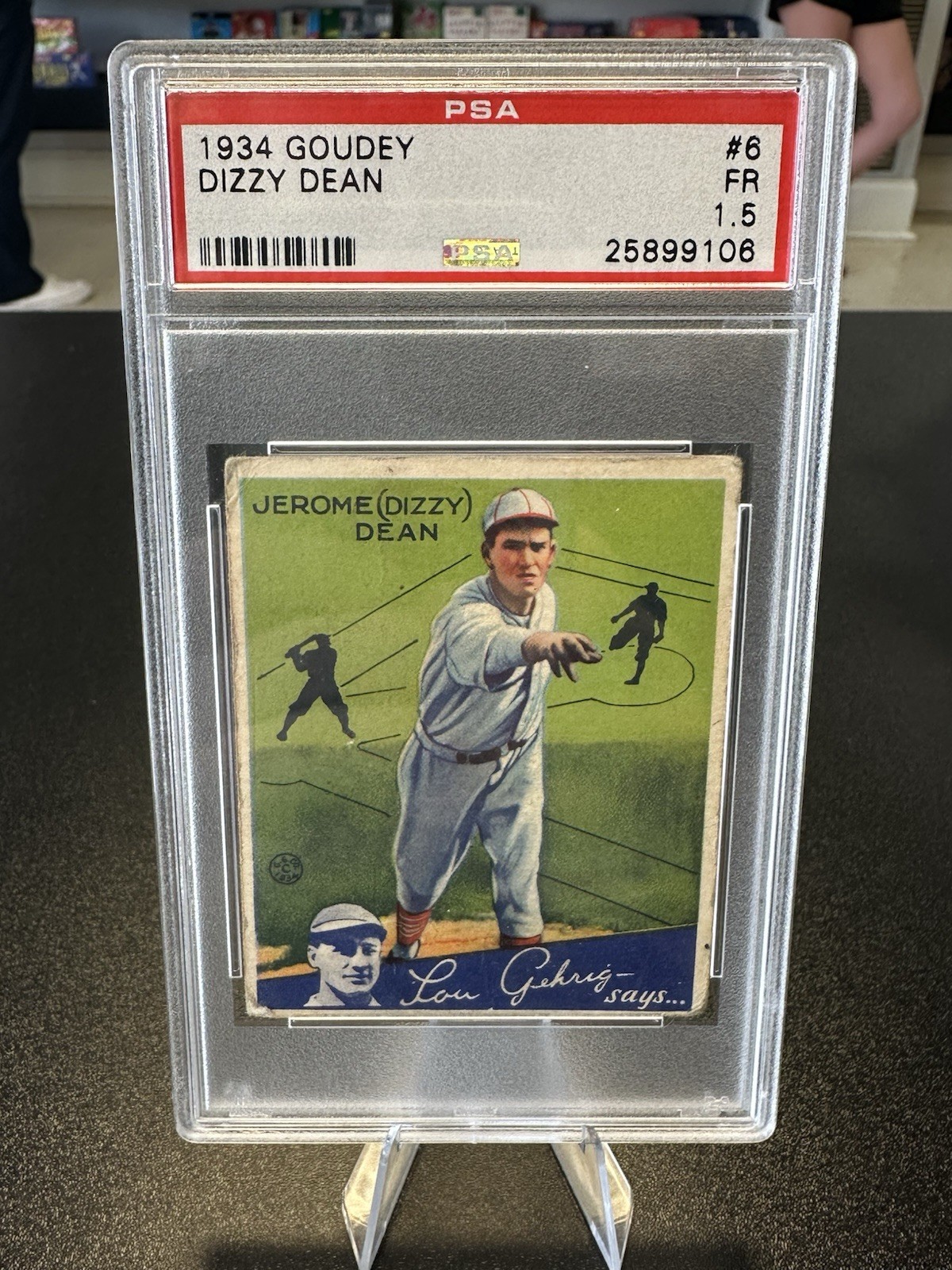 1934 Goudey - Dizzy Dean - #6 St. Louis Cardinals PSA 1.5