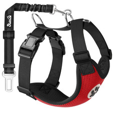 Hundegeschirr Auto Sicherheitsgurt Latex-Netzgewebe Rot L