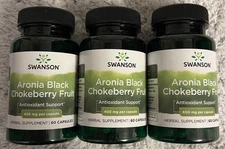 180 Caps Swanson Aronia Black Chokeberry Fruit 400mg 3X 60 Caps Antioxidant