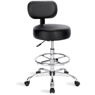 #ad Ergonomic Drafting Chair with Adjustable Footrest Black $140.79