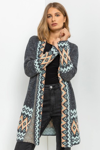 Longline-Cardigan mit Aztekenmuster und Quastensaum - Ladies Roman Originals Frauen - Bild 5 von 179
