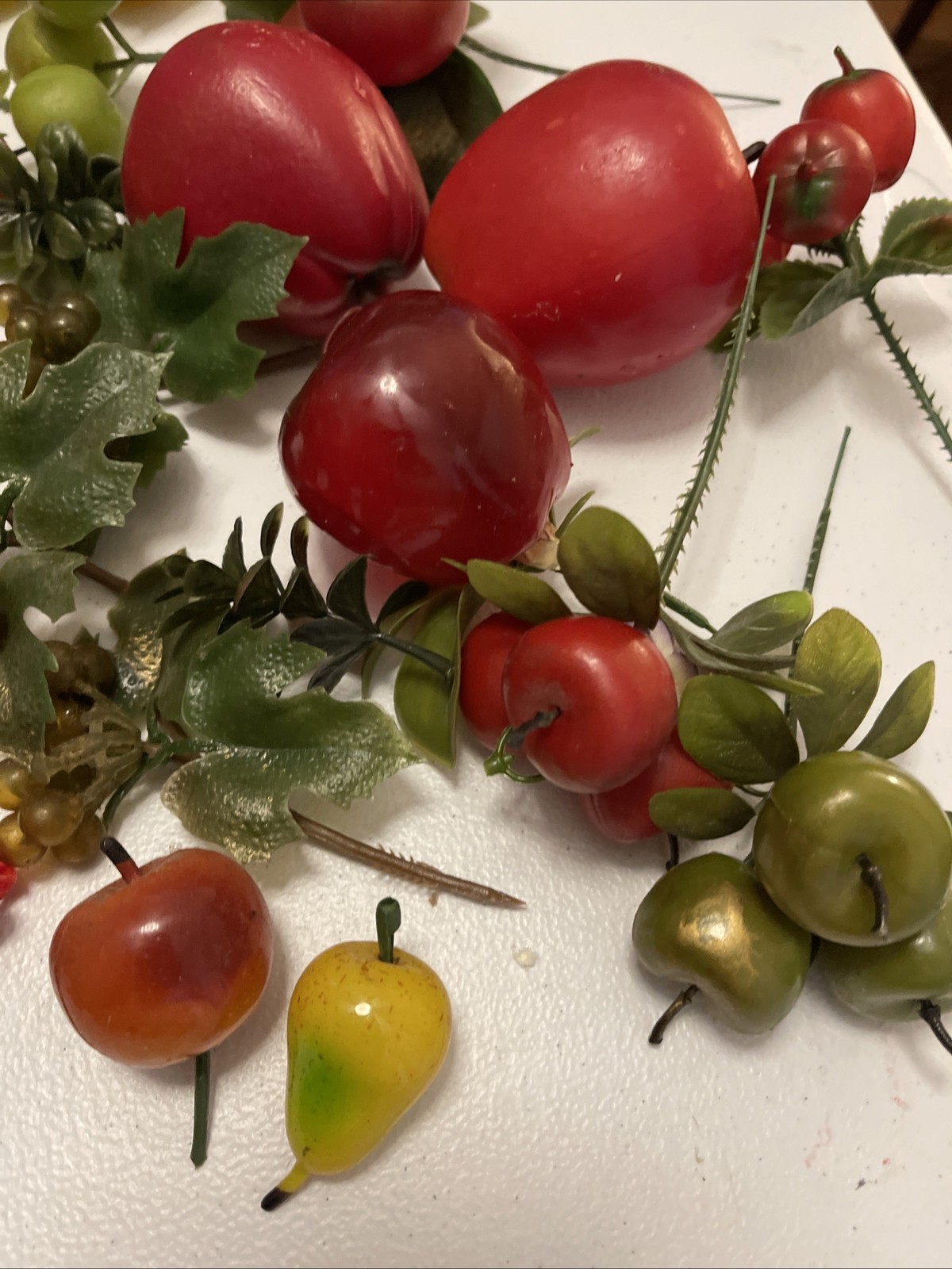 Vtg Lot Fake Fruit Medieval Lifelike Artificial Home Decor Mid Century MCM