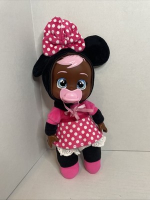 Cry Babies Disney 9.8  PLUSH Baby Doll Tiny Cuddles Minnie Mouse. Cries Tears.
